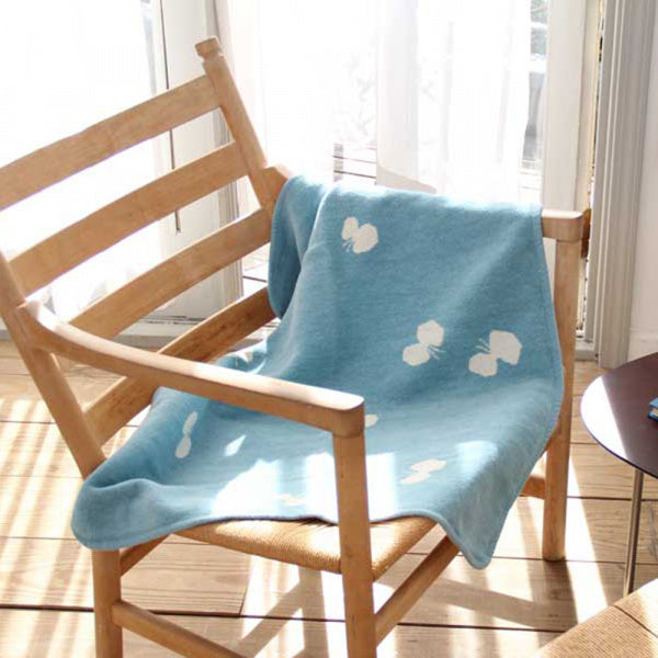 Chenille Cotton Blanket Mini CHOUCHO 70x90cm Blue