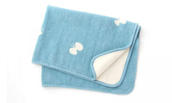 Chenille Cotton Blanket Mini CHOUCHO 70x90cm Blue