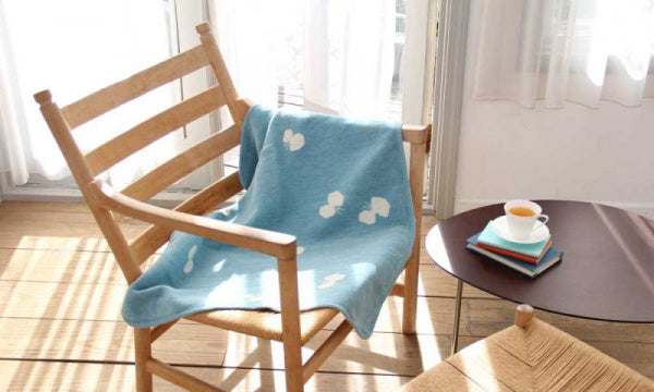 Chenille Cotton Blanket Mini CHOUCHO 70x90cm Blue