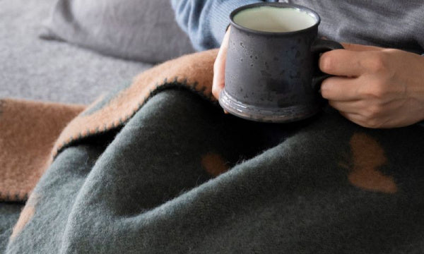 Wool Mini Blanket 65x90cm CHOUCHO Green x Beige
