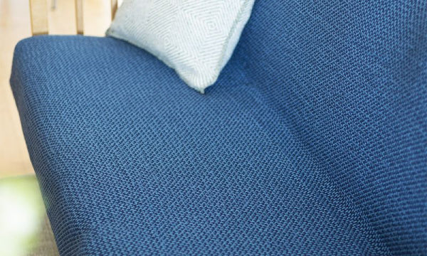 Cotton throw basket 130x180cm, blue