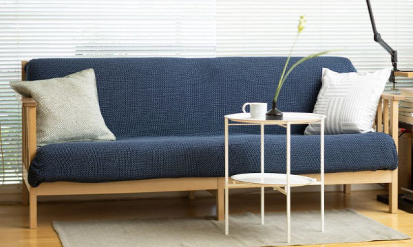 Cotton throw basket 130x180cm, blue