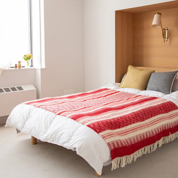 Freya Red Wool Throw 130x200cm