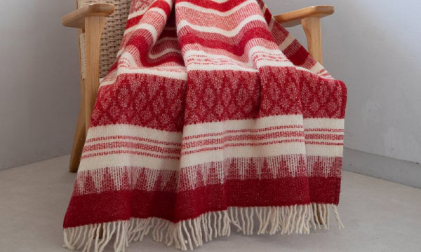 Freya Red Wool Throw 130x200cm