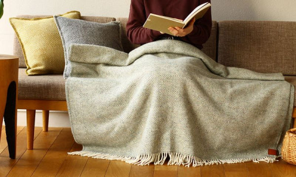 Wool throw 130x200cm, Goose Eye, Grey