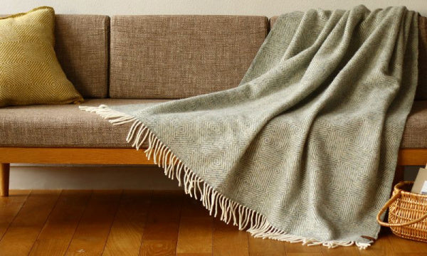 Wool throw 130x200cm, Goose Eye, Grey