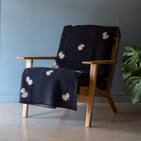 Wool half blanket 90x130cm CHOUCHO Black