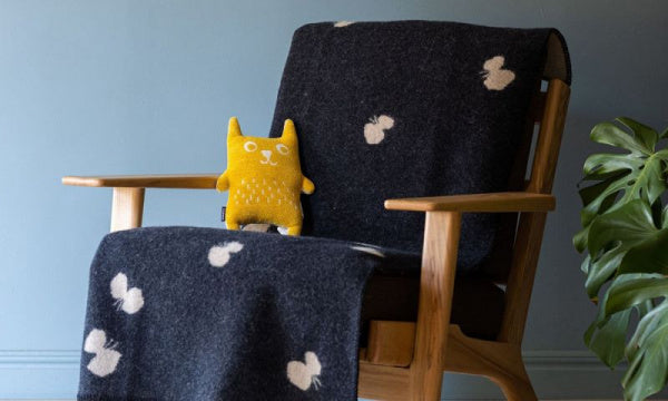 Wool half blanket 90x130cm CHOUCHO Black