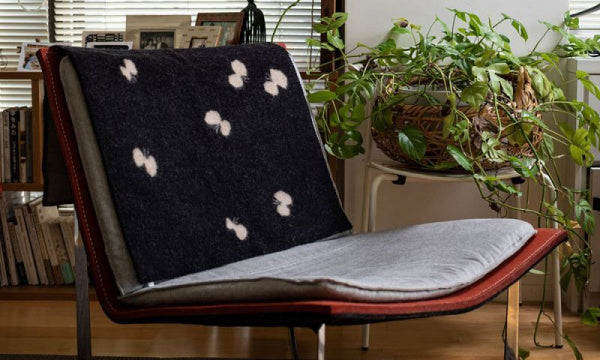 Wool half blanket 90x130cm CHOUCHO Black