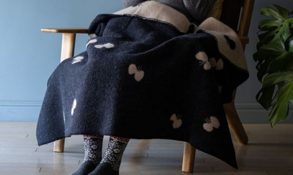 Wool half blanket 90x130cm CHOUCHO Black