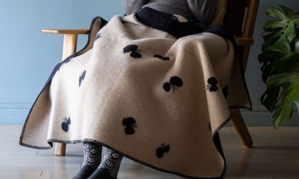 Wool half blanket 90x130cm CHOUCHO Black