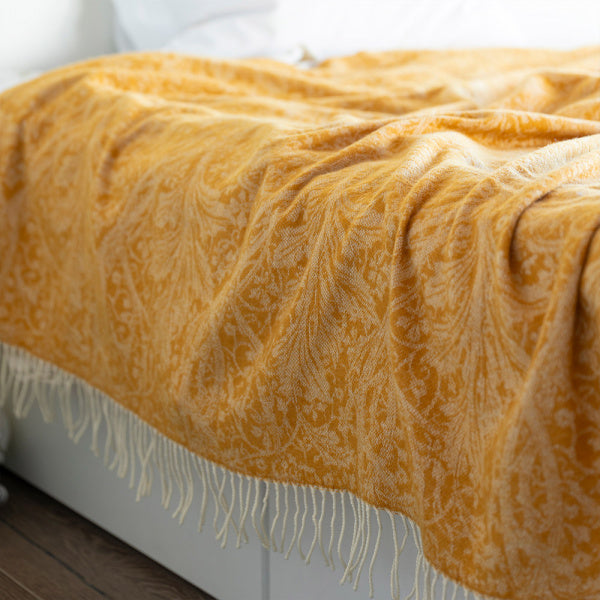 Wool throw 130 x 180 cm Arcadia Mustard