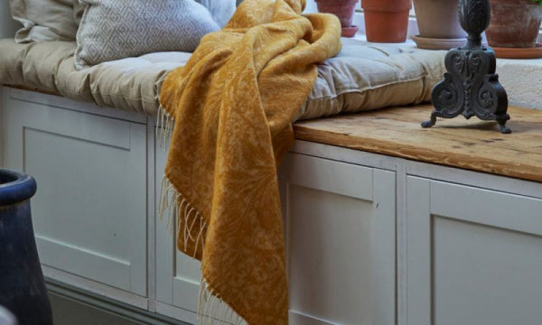 Wool throw 130 x 180 cm Arcadia Mustard