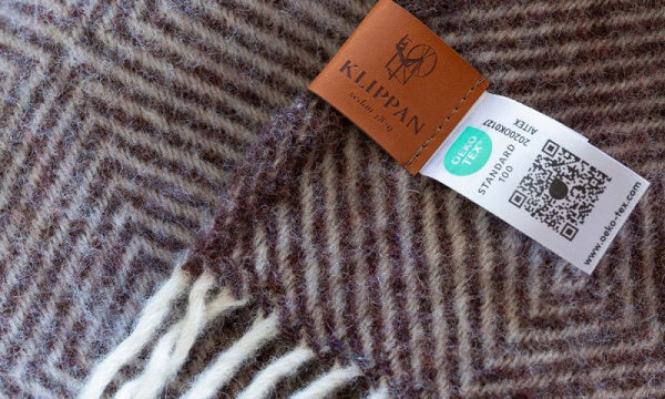 Wool throw 130x200cm Goose Eye Brown