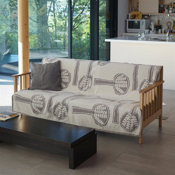 Chenille Cotton Single Blanket, FOREST SPOON, 140x180cm, Greige
