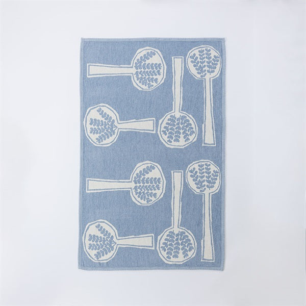 Chenille Cotton Half Blanket FOREST SPOON 90x140cm Blue