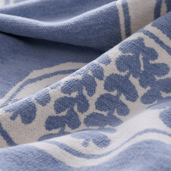 Chenille Cotton Half Blanket FOREST SPOON 90x140cm Blue