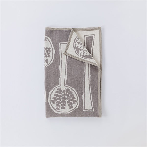 Forest Spoon Chenille Cotton Half Blanket, 90x140cm, Greige