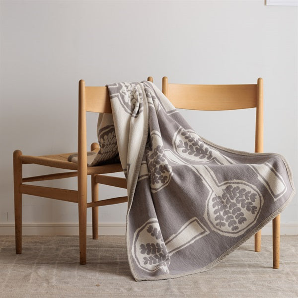 Forest Spoon Chenille Cotton Half Blanket, 90x140cm, Greige