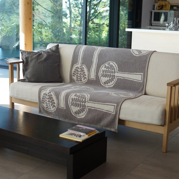 Forest Spoon Chenille Cotton Half Blanket, 90x140cm, Greige