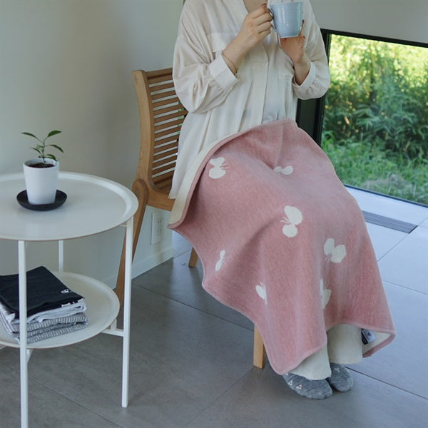 Chenille Cotton Mini Blanket CHOUCHO 70x90cm Smoky Pink