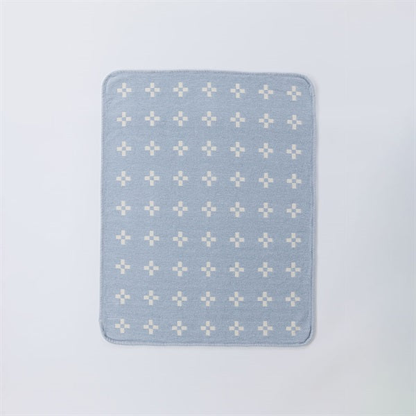 Chenille Cotton Mini Blanket, Shansuund, 70x90cm, Light Blue