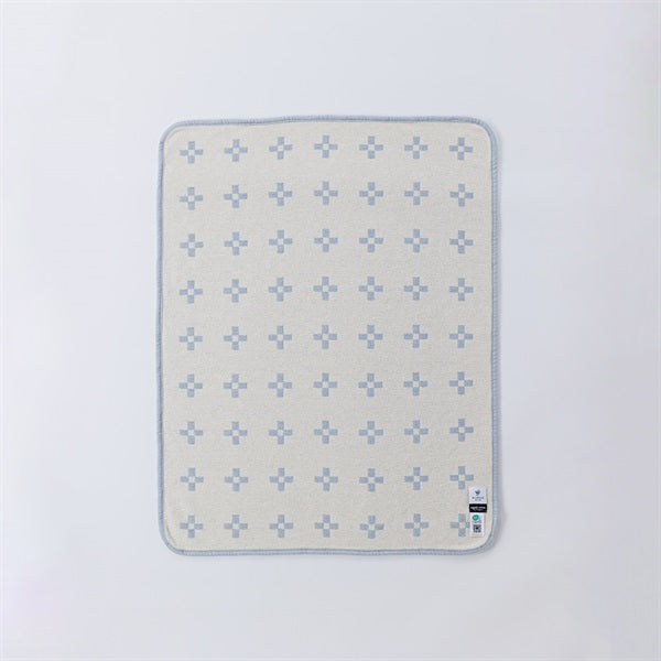 Chenille Cotton Mini Blanket, Shansuund, 70x90cm, Light Blue