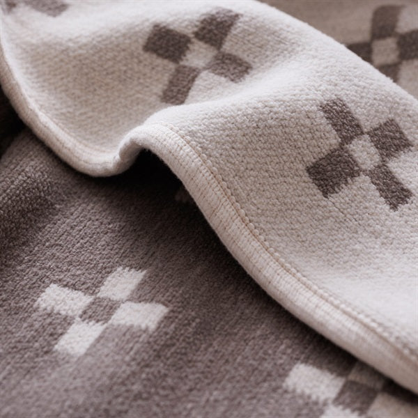 Chenille Cotton Mini Blanket, Shanson, 70x90cm, Ecru