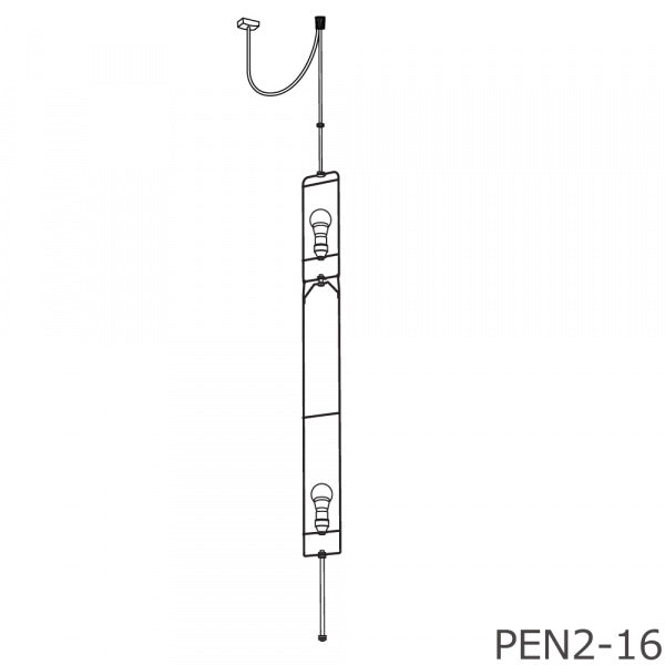 Long pendant fixture, LED bulb specification, 2-light type