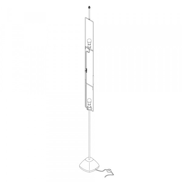 Long shade floor fixture, LED bulb specification, 2-lamp type