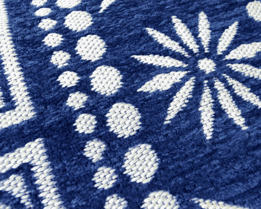 Flower Bandana Rug Navy フラワーバンダナラグ ネイビー 160×120cm