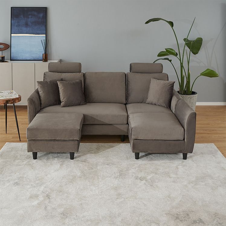 Velvet-like 3-seater couch sofa High-back sofa