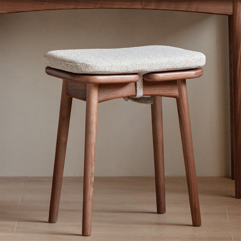 Walnut retro dresser stool