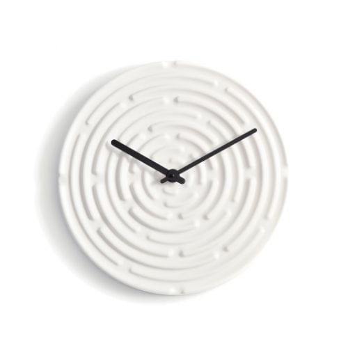 Minos Wall Clock Meringue White / Horizon Blue