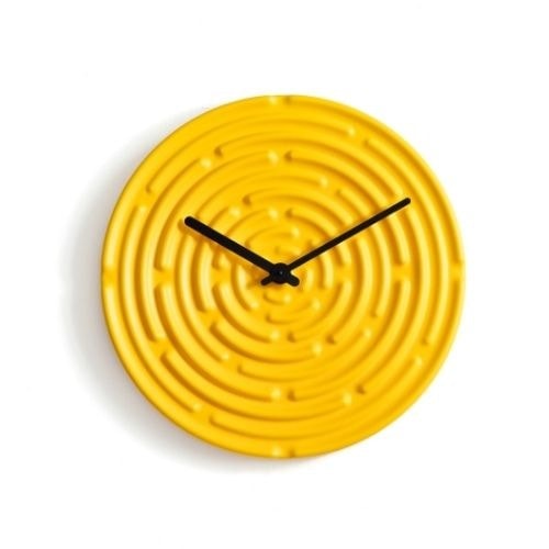 Minos Wall Clock Freesia Yellow / Dark Green