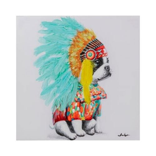 53160 Canvas Picture Headdress Dog 80×80cm