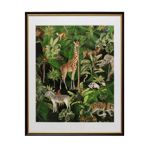 53935 Framed Picture Animals in Jungle 80×100cm