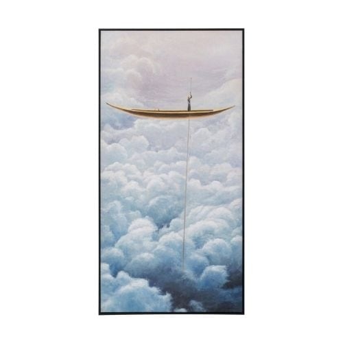 54985 Framed Picture Cloud Boat 60×120cm