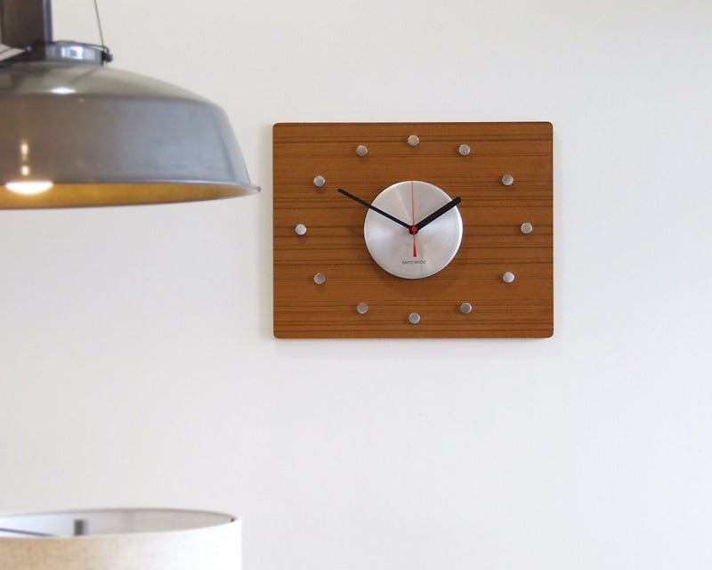 Wall Clock Teak grain Plywood Wall Clock Teak
