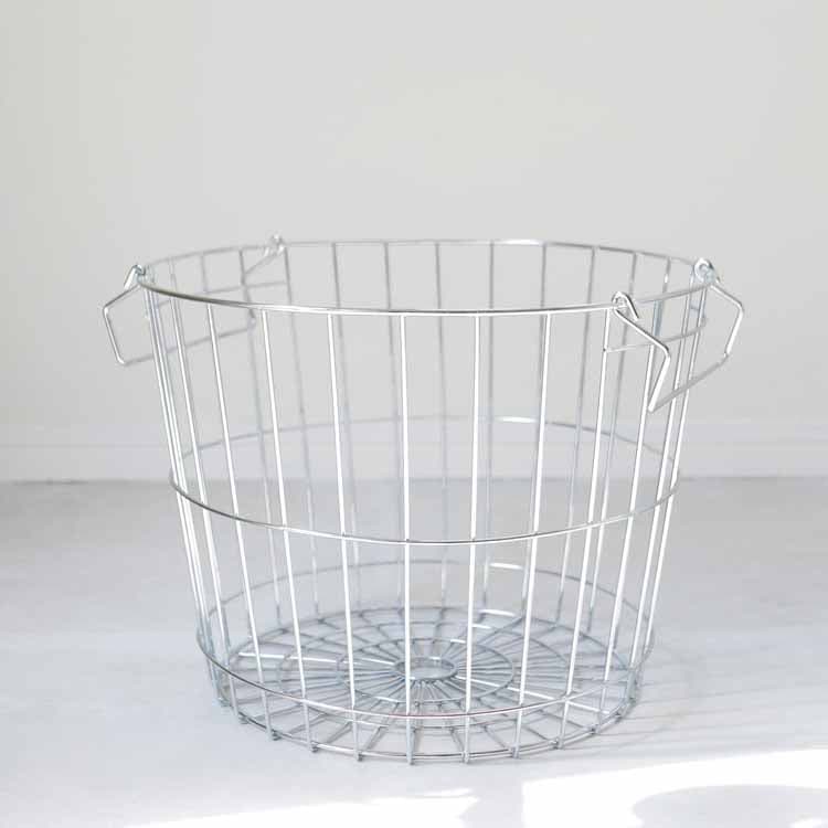 Stacking Basket Round L Silver