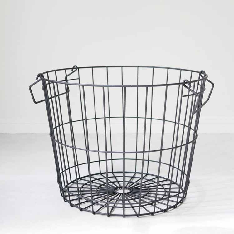 Stacking Basket Round L Black
