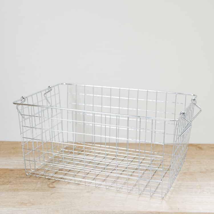 Stacking Basket L Silver