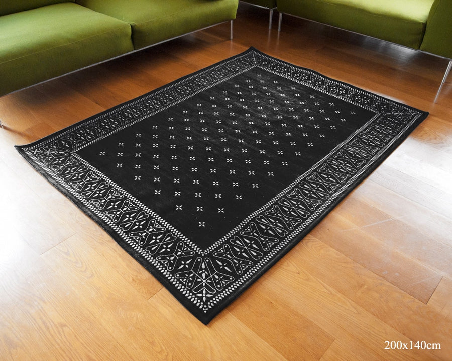 Cross Bandana Rug Black クロスバンダナラグ ブラック 200×140cm