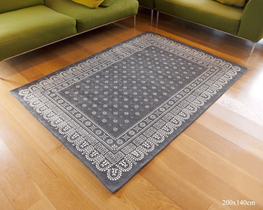 Flower Bandana Rug Gray フラワーバンダナラグ グレー 140×100cm