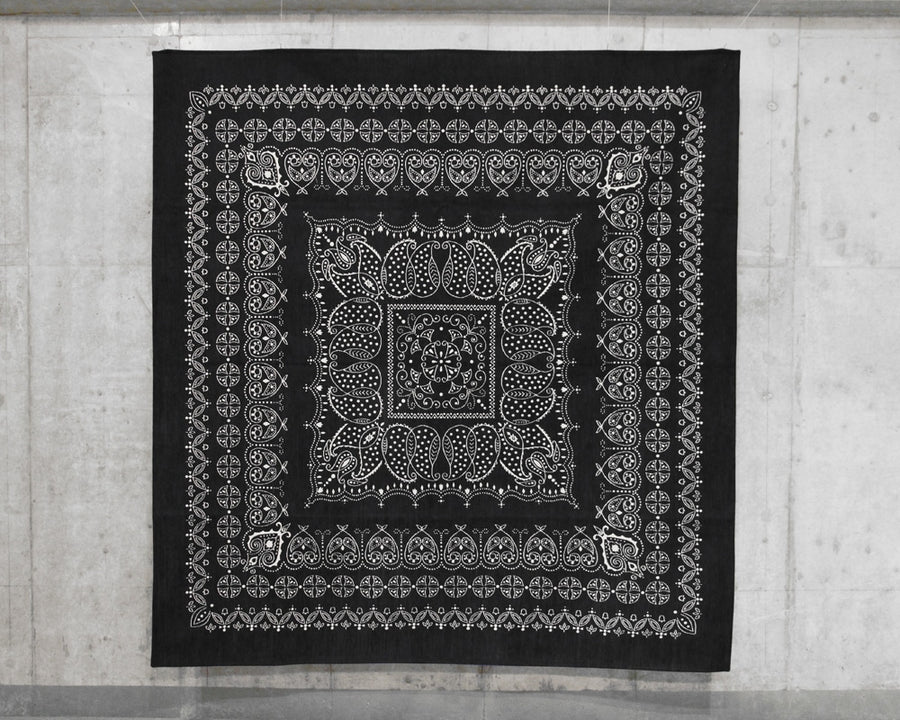 Leaf Bandana Rug Black リーフバンダナラグ ブラック 180×180cm