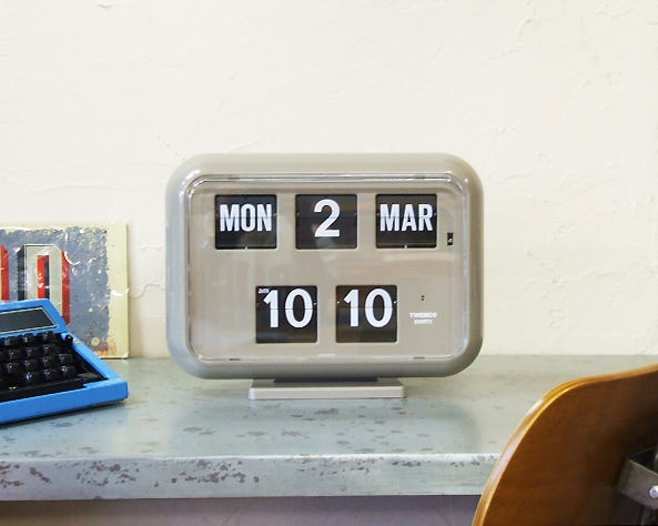 Calendar Clock QD-35 Gray デジタルカレンダークロック グレー
