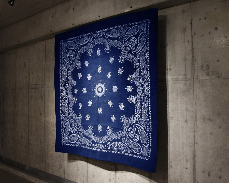 Paisley Bandana Rug Navy 160×160cm