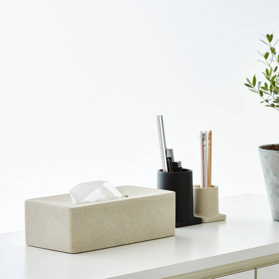 Bar Grande Tissue Case, Stone Sand White