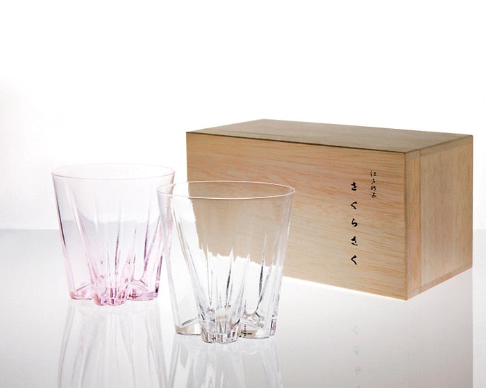 SAKURASAKU glass Rock 紅白set サクラサクグラス ロックグラス紅白セット