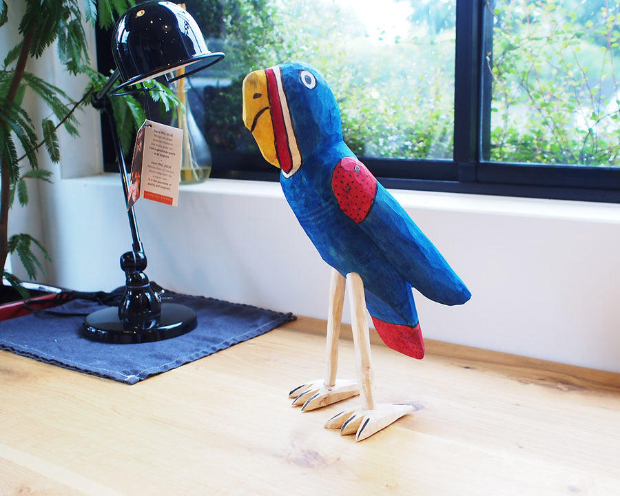 Wood Carving Parakeet ウッドカービング インコ